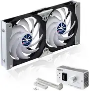 TITAN- 12V/24V DC Multi-function Rack Mounted Double Refrigerator Side Vent Fan with Speed Controller for RV, Motorhome, Caravan … (120mm)