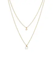 Zoe Chicco 14K Yellow Gold Pearls Cultured Freshwater Pearl & Diamond Layered Pendant Necklace, 16-18