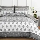 Boho Comforter Set Size, 7 Pieces Bed in A Bag, Bohemian Striped King Grey