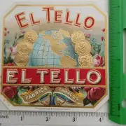 EL TELLO - OUTER CIGAR BOX LABEL - ORIGINAL - APRX 4.5 × 4.5