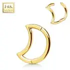 14K Solid GOLD Crescent Moon Clicker Ring EAR Piercing Daith Helix Tragus Rook