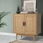 Artiss Buffet Sideboard Rattan Cupboard Cabinet 2 Doors Pantry Storage BRIONY