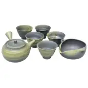Teapot, Cooling bowl, Cups Set - Kyusu Ceramic Tokoname - 240 ml HAKUSAN Line B