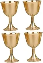 SHOWERORO 2sets Brass Chalice Wine Goblet Table Cup Stylish Home Decor Accessory 2pcs*2