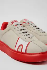Runner K21 Gray and red textile and nubuck sneakers for women