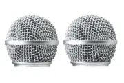 2 PCS Silver Color Steel Mesh Microphone Grill Head for Shure SM58, Shure SV100