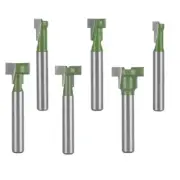 Keyhole Router Bits Set, 1/4&5/16&3/8&9/16&1/2&5/8 Inch Blade Diameter T3E84361