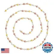 COGCHARGER 3.28 Feet 1M Handmade Glass Pearl Round Beaded Chains Unwelded Cry