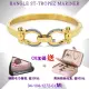 【CHARRIOL 夏利豪】Bangle St-tropez Mariner水手海錨扣手環-金色M款 加雙重贈品 C6(04-104-1272-0-M)