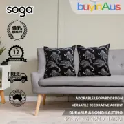 SOGA 2X 45cm Throw Pillow Black Leopard Decorative Light Luxury