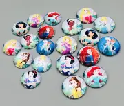 20 Disney Princess Round Flatbacks for craft making or hairbows