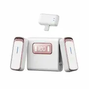 Wireless Lavalier Microphone,Plug Play DSP Noise Cancellation 24H Playtime Hi-Fi Audio Mini Lapel Microphone for Streaming Video Recording(Lighting,Pink)
