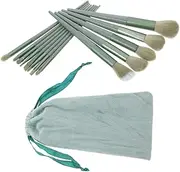 MERRYHAPY 1set Makeup Brush Set Brushes Face Liquid Cover Cheeks Powder Tint Labels Foundation Blush Blending Beauty Cosmetic Suits for Women Professional Portable Green Artificial Fiber