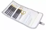 TULIP ETIMO TEG-001 Gold Scissors Crochet Hooks 8 Size Gift Case Set Japan