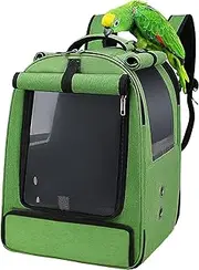 PADFURN Bird Travel Backpack Cage, Portable Pet Bird Parrot Carrier Breathable Pet Birds Bag, Lightweight Bird Carrier and Small Animals Travel Cage, Multifunctional Pet Bag Backpack (Green)