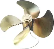 QONXIX 1PCS 42MM Four-Blade Pointed Propeller Brass Metal CW/CCW Prop, for Remote Control Simulation Ship Model Assemble DIY Accessories RC Boat Propellers (Color : 1pcs Reverse)