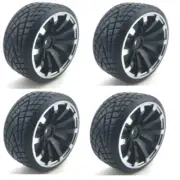 NEW Powerhobby 1/10 Drift Car Mounted Tires / Wheels (4) Silver PY082