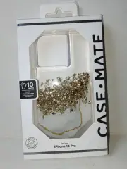 Case-Mate Apple iPhone 14 Pro Case- White/Gold Karat Marble NIB