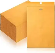 Lyaciomn 6 X 9Inch Clasp Envelopes with Gummed Seal, Small Clasp Mailing Envelopes Made from 28Lb Kraft Paper, Bulk 120 Pack Well-Made