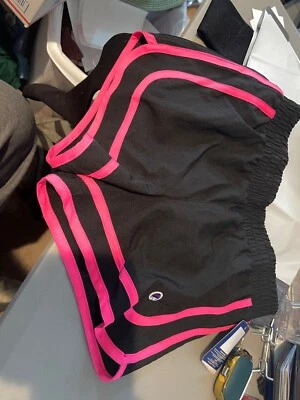 Champion Girls Knockout Black & Pink Shorts MEDIUM A-53