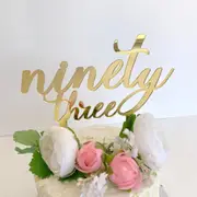 Acrylic Gold 'ninety three' Birthday Cake Topper