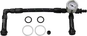4150 Carburetor Fuel Line Kit AN6 Dual Feed Fuel Line with Pressure Gauge for Holley Black with Pattern