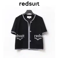 在飛比找ETMall東森購物網優惠-redsuit典雅黑色外套粗花呢短袖