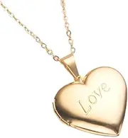 [Awlfim] Silver/Gold Retro Carved Flower Pattern Heart Pendant Necklace Chain with Pendant for Women Girls Can open heart-shaped pattern photo frame, photo box, necklace