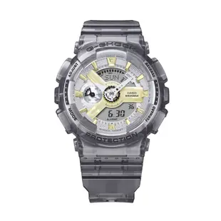 CASIO卡西歐 G-SHOCK 金屬光澤 半透明雙顯手錶-透灰_GMA-S110GS-8A_45.9mm