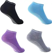 [Kopida] Pilates Ballet Barret Yoga Socks, Non Skid Sticky Grippers Socks for Women Ladies Dance Dance Sock Anti Slip Cotton Breathabl Elasticity Socks, Multicolor