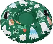 SUPVOX 1 PC Thickened Inflatable Skiing Cold Resistant Snow Tube for Winter Sports Easy to Store Sledding Tool Green
