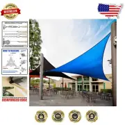 Heavy Duty Blue Triangle Shade Sail 25' - 95% UV Protection, Water Resistant