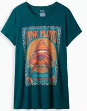 NWT Torrid Plus Size 1 1X 14/16 Classic Fit Tunic Tee - Pink Floyd Teal