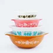 COMBO PK of 4 STANDS Vintage HTF Pyrex divided casserole Cinderella mixing bowl