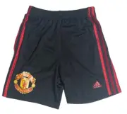ADIDAS Boys , MANCHESTER UNITED SHORTS. SIZE YOUTH MEDIUM, BLACK/RED COLOR