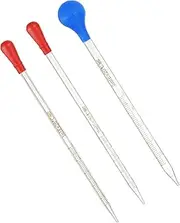 uxcell Graduated Dropper Pipettes Kit, 3 Pack 1ml/2ml/5ml Borosilicate Glass Pipette with Rubber Squeeze Bulb for Transfer Liquid for Lab, Chemistry