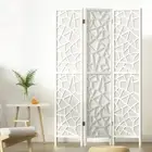 3 Panel Room Divider Screen 122x170cm Clover White Portable Privacy Partit 3P-WH