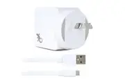 Gecko USB 2.4A Wall Charger w 1.5m Micro-USB Cable for Smartphones Cameras White