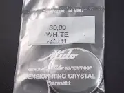 White Tension Ring Watch Crystal Mido Waterproof Vintage 30.90mm Permafit Ref#11