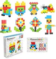 PicassoTiles 1” Magnetic Puzzle Cubes 60 Piece Magnet Building Block Construction Set Sensory Toy Early Education STEM Learning, Free Ideabook with 50 Ideas Included for Children Boy Girl Age 3+ PMC60