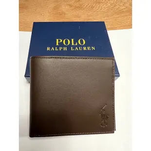 全新 正品 Polo  Ralph Lauren 男生 皮夾 咖啡色