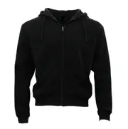 FIL Adult Unisex Men's Zip Up Hoodie w Fleece Hooded Jacket Jumper Basic Blank Plain - Black [Size: S]