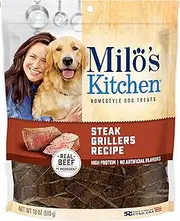 Milo's Kitchen Steak Grillers Beef Recipe with Angus Steak Dog Treats, 18-Ounce
