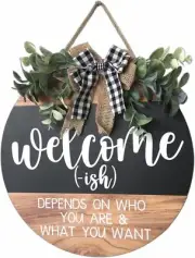 Welcome Door Sign Rustic Home Decor for Front Door Porch Decor Farmhouse Wrea...