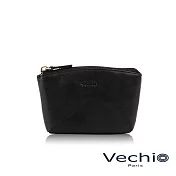 【VECHIO】禮特系列梯型小拉鍊零錢包-黑色/VE044W047BK