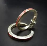 FEDERICO JIMENEZ Sterling Silver SPINY OYSTER SHELL Channel Inlay HOOP EARRINGS