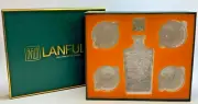 LANFULA Diamond Crystal 27 Oz Whiskey Decanter & 4 Bourbon Tumblers 5-piece-Set