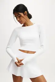 [Body] Body - Seamless Long Sleeve Top - White L/XL WHITE