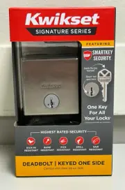 Kwikset Signature Series Single Cylinder Deadbolt with SmartKey; Satin Nickel