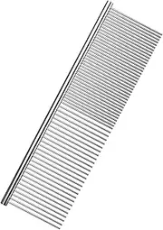 Pet Grooming Comb, Stainless Steel Pet Grooming Massaging Kit Dog Comb Steel Comb Pin Comb Dog Shedding Combs with Different Spaced Teeth, Large Size, Silver